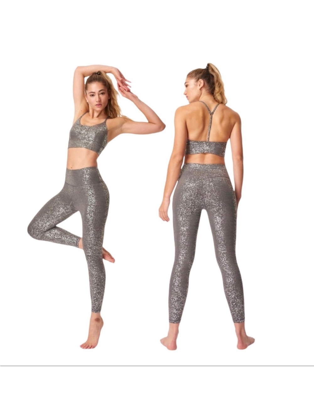 Sweaty Betty Disco Metallic 7/8 Leggings size small